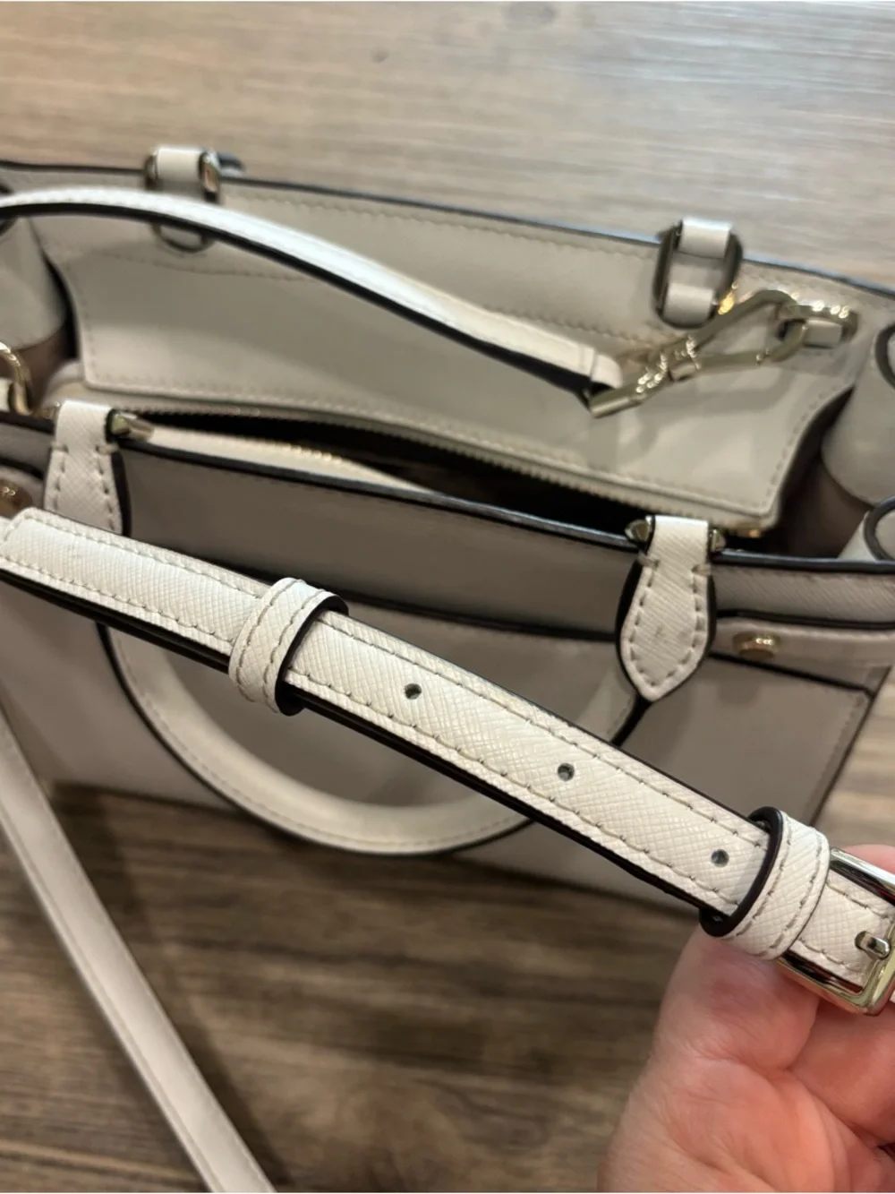 Kate Spade Staci Cameron Small Satchel Crossbody Parchment White - Picture 7 of 12